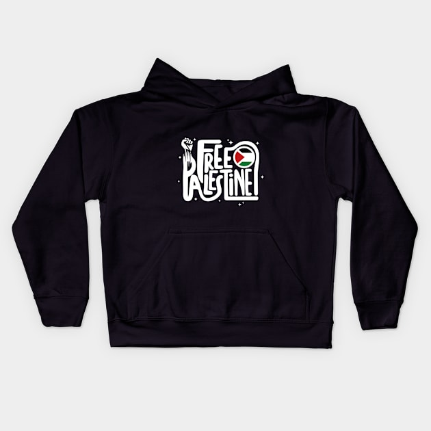 Free Palestine Kids Hoodie by DesignDinamique